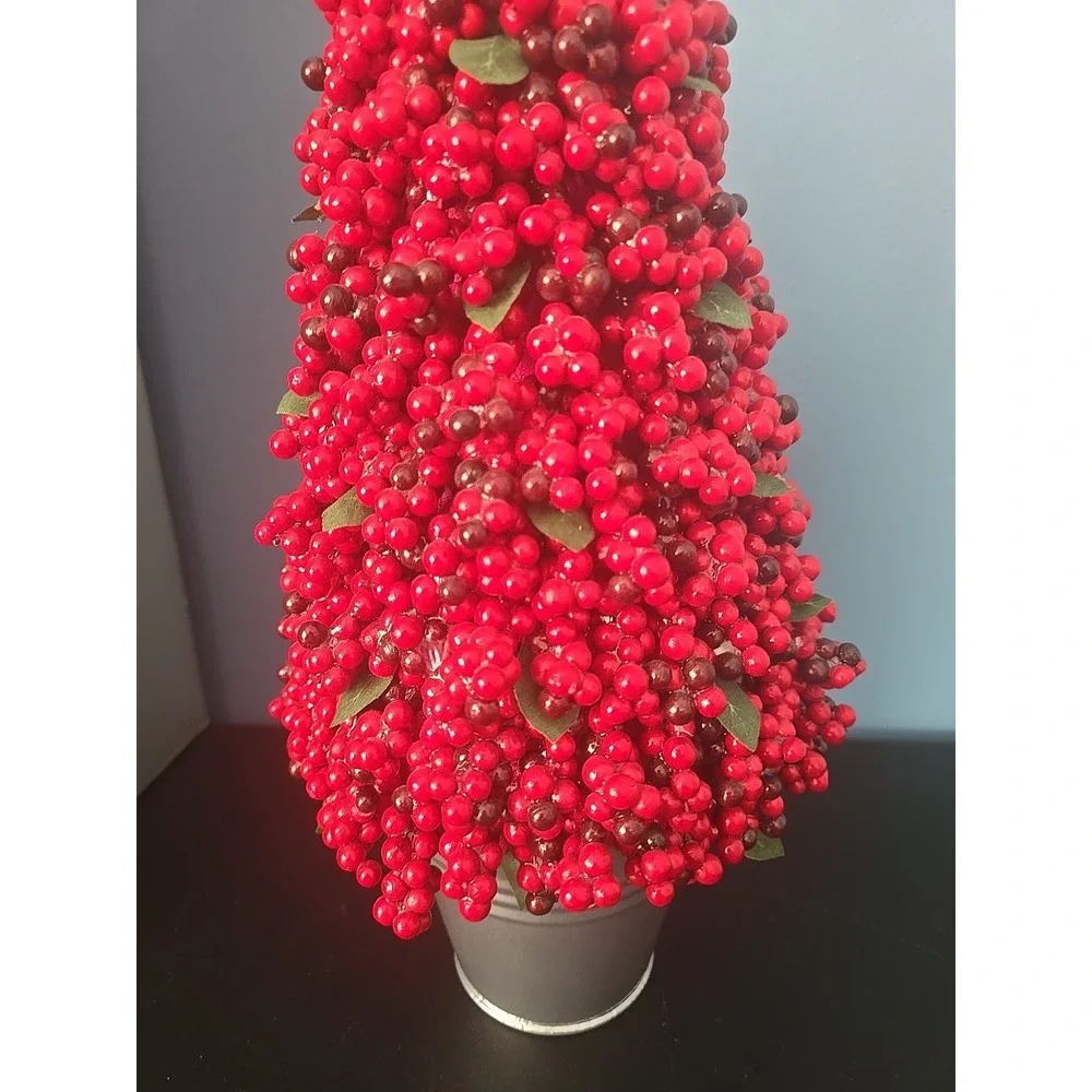 Restoration Hardware Winterbury Red Cone Topiary Tree Holiday Festive Red